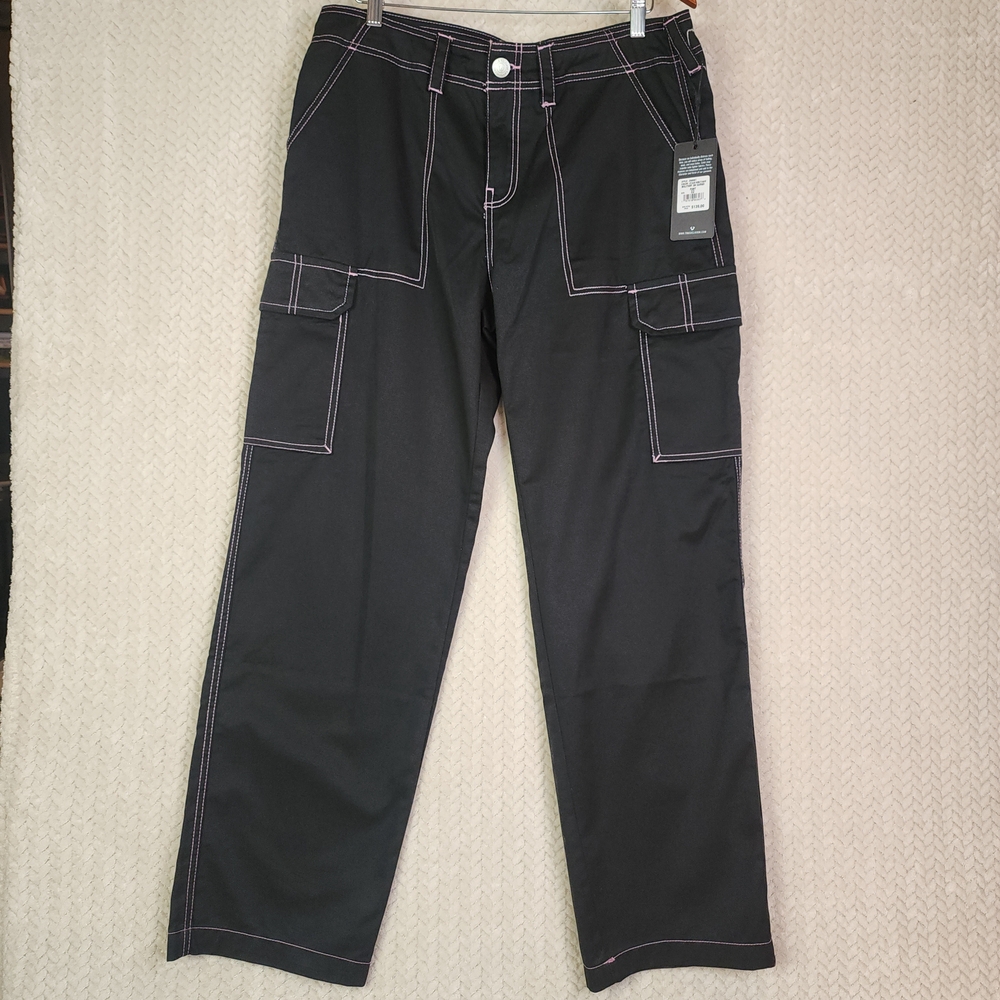 True Religion Military SN Cargo Pants Black and Mauve Men's Size 32 - Picture 1 of 13